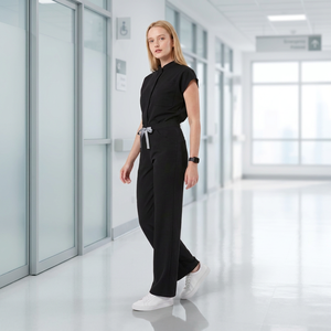 Set di Camici Medici Unisex Baiyi Angel in Tessuto Spandex/Poliestere Antipiega per Uso Ospedaliero Servizio OEM Vendita all'Ingrosso - Product Image 3