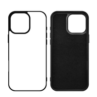 Étui de téléphone portable vierge en TPU 2D pour sublimation par transfert thermique, avec flocage noir intérieur, pour iPhone 17 et iPhone 16 Plus