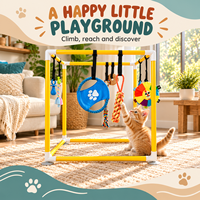 Aire de jeux pour animaux de compagnie en PVC écologique, réglable et résistante aux morsures, avec jouets suspendus pour l'entraînement des chiots et équipement de terrain de jeu pour chiens