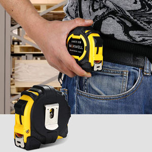 Ruban à mesurer roulant 3M/10ft Retour automatique Boîtier haute visibilité Métrique Impérial (pouces) Graduation Plastique noir/jaune - Product Image 6