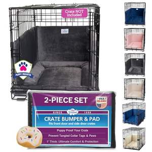 Pelindung Kandang Anjing - Alas Empuk & Pelindung Ekor Anjing Desain Logam Kokoh Cocok untuk Kandang ICrate 18-48 Inci - Product Image 6
