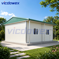 Piccola Casa Prefabbricata di Lusso Contemporanea Integrata a Forma di T con Struttura in Acciaio e Pannelli Sandwich per Ufficio, Dormitorio, Cantiere