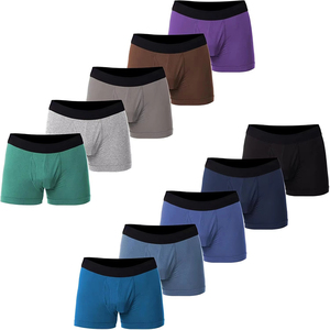 Calzoncillos bóxer clásicos CELINNE de algodón elástico para hombre, transpirables, negros, con cintura elástica y abertura frontal. - Product Image 1