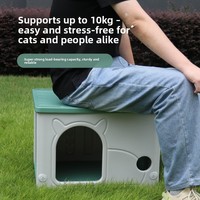 Nichoir pour chat d'extérieur 478, adapté à toutes les saisons, imperméable, résistant au soleil, respirant, petit, semi-fermé, en plastique, pour chats errants