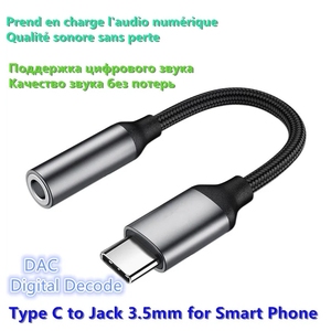 USB Loại C Để 3.5Mm Headphone Jack Adapter 3.5 Aux USB C Để Aux Âm Thanh Cáp Dây Hi-Res Dac Cho Google Pixel 4 3 2 XL - Product Image 3
