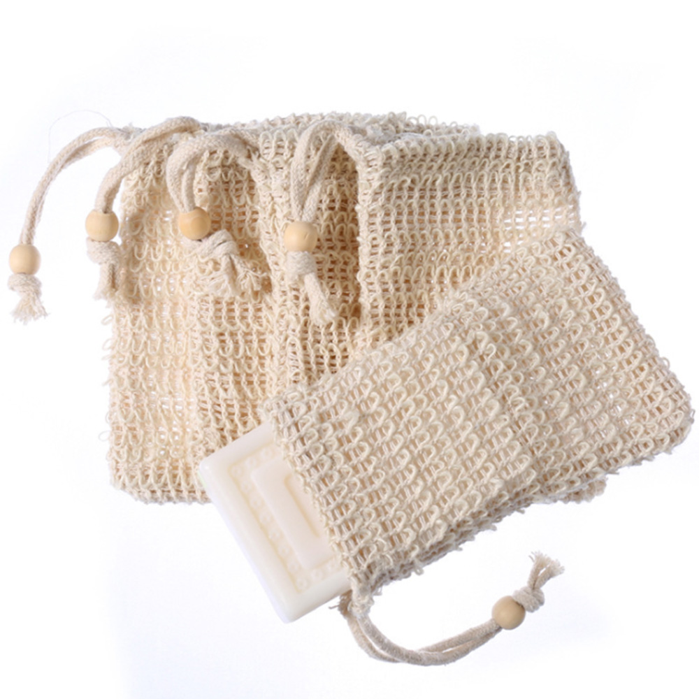 Bolsa ecológica de malla de espuma, Red de burbujas, bolsas de jabón, protector de algodón, espuma de Sisal Natural, malla de baño, esponja, bolsas de jabón exfoliantes