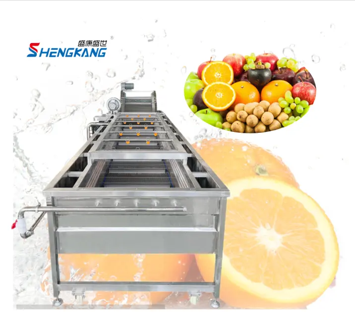 सब्जी और फल एयर बबल वॉशिंग मशीन सब्जियां नारंगी अंगूर और सूखे खुबानी धोने के लिए औद्योगिक मशीनरी