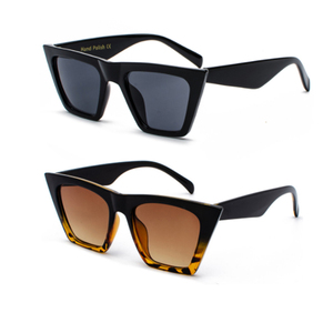 S17047 Lunettes de soleil carrées surdimensionnées noires personnalisables pour femmes, mode 2022 - Product Image 4