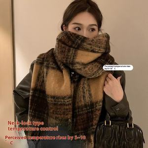 وشاح شتوي نسائي راقٍ متعدد الاستخدامات، شال صوف محبوك وسميك ودافئ مناسب للطالبات - Product Image 2