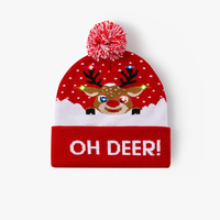 Gorro Navideño de Punto con Luces LED, Gorro de Invierno Unisex con Luces para Navidad y Año Nuevo