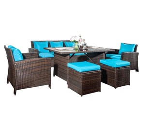Ensemble <span class=keywords><strong>table</strong></span> <span class=keywords><strong>basse</strong></span> et chaise en plastique, mobilier d'extérieur pour le <span class=keywords><strong>jardin</strong></span>, produit en résine bambou, livraison gratuite - Product Image 2