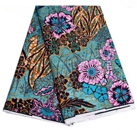 Kain Wax Grand dengan Glitter, Wax Asli Baru Motif Afrika, Grosir Kain Ankara Lembut dan Nyaman, Kain Brokat Gild