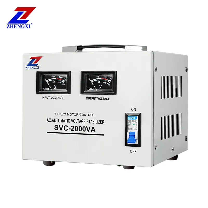 ZHENGXI 220v เซอร์โวมอเตอร์เฟสเดียว 2000va 3000va ac ตัวควบคุมแรงดันไฟฟ้าอัตโนมัติโคลง