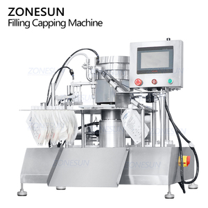 ZONESUN ZS-AFC12D Automatic Desktop <b>Laundry</b> Detergent Liquid Spout Pouch Bag Filling Capping Machine With Vibratory Bowl Sorter - Product Image 6