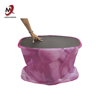 Table de cabine pop-up rectangulaire portable imprimée sur mesure avec comptoir ovale pliant à lumière LED pour promotions