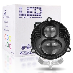 Phares de moto à double lentille 65MM*65MM 28W, phare LED de voiture, petite lentille lumière blanche, grande lentille lumière jaune - Product Image 2