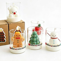 Bougie en verre de Noël haut de gamme pour la décoration festive de la maison, les décorations de table de fête et les collections de cadeaux