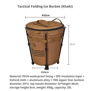 حقيبة تبريد محمولة قابلة للطي معزولة للسيارة والتخييم، حقيبة مستديرة للحفاظ على البرودة والطزاجة - Product Image 5
