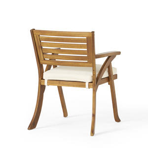 Silla de Comedor Moderna para Exteriores de Madera con Altura Ajustable y Cojines Impermeables (Juego de 2) - Product Image 5