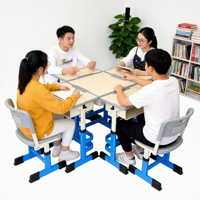Ensemble table et chaise d'étude modernes pour enfants, design personnalisé, avec crochet pour livres, bords arrondis colorés, mobilier scolaire en métal, OEM