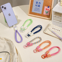 Nouvelle sangle de poignet en nylon avec boucle métallique colorée, anti-perte, tressée, breloque de téléphone, porte-clés unisexe, cordon coloré pour téléphone portable