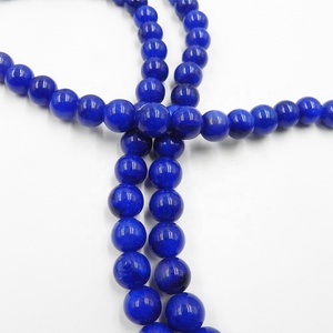 Cadena de cuentas de piedra preciosa natural real azul <span class=keywords><strong>cianita</strong></span> redonda para bricolaje jeweyrly - Product Image 1