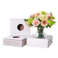 Boîte de livraison de fleurs en carton recyclé personnalisée, réutilisable, robuste, pour vase, boîte d'expédition en carton ondulé pour fleuriste