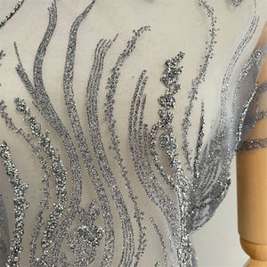 Kain gaun pernikahan tulle perhiasan renda berlian imitasi modis - Product Image 6