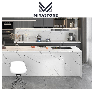 Losas de piedra de cuarzo blanco Calacatta de sílice cero/baja de sílice de diseño moderno, encimeras de cuarzo Artificial pulidas para uso doméstico - Product Image 1