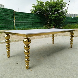 Hotel Wedding Furniture Modern Luxury Convertible Home Furniture <b>Party</b> Event <b>Table</b> Metal Gold Wedding <b>Table</b> - Product Image 2