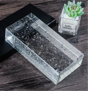 2024 Hotel Haus dekorativer fester Kristall-Seifenblasenglasziegel entworfen feines schleifglas Wand Glasblock für den Bau