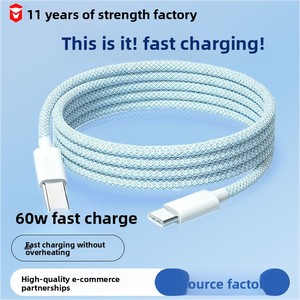 Cable tipo C <span class=keywords><strong>de</strong></span> 60W que teje carga rápida 1M 2M tipo C a tipo Cable <span class=keywords><strong>de</strong></span> carga Cables <span class=keywords><strong>de</strong></span> datos para teléfono inteligente - Product Image 4