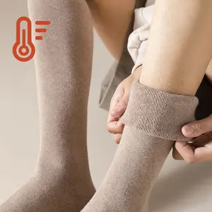 Nieuwe Hot Selling Heren 100% Katoen Geribbelde Knie Hoge Sokken Dikke Winter Kous Slap Lange Buis Sokken