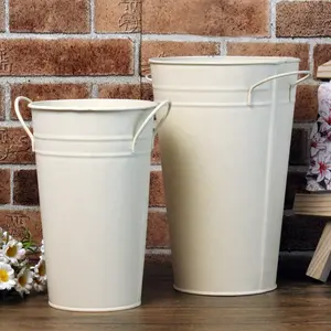 Tall Galvanized Zinc Florist Buckets metal vase Metal Flower pot for home garden Decorative artificial flower