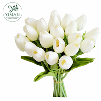 Bunga Tulip Putih YM, Bunga Tiruan Sentuhan Asli, Rangkaian Tulip Palsu, Dekorasi Rumah, Dekorasi Meja Makan, Dekorasi Pernikahan