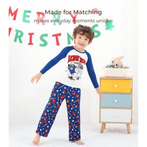 Conjunto de pijama de béisbol personalizado para niños, camiseta de manga larga y pantalones estampados, ropa de dormir suave para niños, conjunto de 2 piezas - Product Image 3