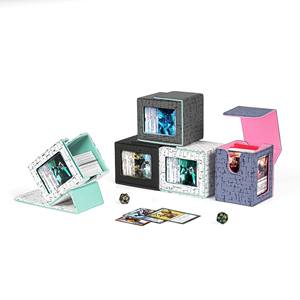 Étui à cartes personnalisé en cuir PU de haute qualité, 100 emplacements, avec couvercle à fenêtre transparente, organisateur <span class=keywords><strong>pour</strong></span> cartes de <span class=keywords><strong>jeux</strong></span> de société MTG TCG, OEM ODM - Product Image 2