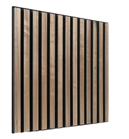 60*60cm Moderne Noyer Chêne Teck MDF Polyester Fibre Bois Latte Absorbant Plaque Insonorisée Suppression Du Bruit Texturé Acoustique