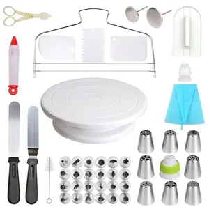 2020 Hot Sale Cake Decorating Set Baking Tools rotating Cake Stand Turntable Supplies Plastic Cake Stand