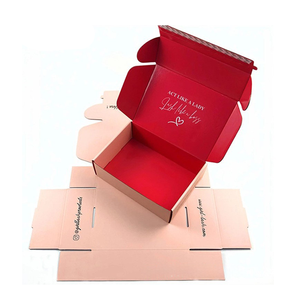 Factory Custom Size Eco Friendly Printed Blank Colored Pink Packaging Mailer <b>Boxes</b> Kraft Rigid Corrugated Shipping Box With Logo - Product Image 4