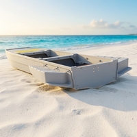 Bateau de pêche modulaire en PE pour deux personnes avec flotteurs latéraux, conception robuste et épaissie à montage rapide, écologique et recyclable, idéal pour les travaux en étang