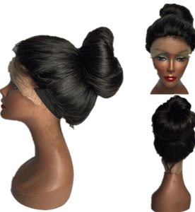 Perruques frontales en dentelle 360 en cheveux humains vierges brésiliens noirs, livraison directe d'usine - Product Image 4