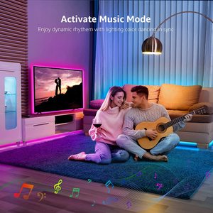 Gaming Room / Bedroom Decor Li Sync to Music Wifi Smart Phone App <b>Controlled</b> Waterproof <b>Rgb</b> Led Light Strips for Home Compatible - Product Image 3