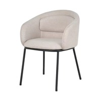 Chaise de Salle à Manger Moderne pour Bureau, Maison et Hôtel avec Dossier Rembourré, Structure Métallique et Panneau MDF pour Mobilier d'Intérieur