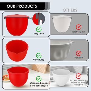 En stock : Revêtements de bol en silicone pour mélangeurs KitchenAid 5 QT, bols en silicone avec couvercles, remplacement rapide, multi-usages - Product Image 6