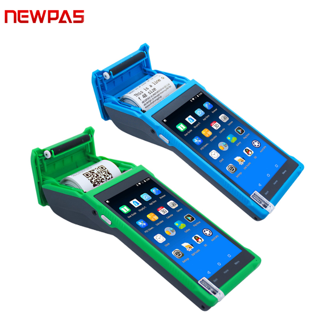 Newpas Android 8 1 Handheld Industrial PDA Barcode Scanner Portable Android Mobile Pos Smartphone Wifi Built-in Thermal Printer