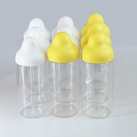 Bouteille en plastique PET pour miel, nouveau style, prix d'usine, vente en gros, 300 ml, 360 ml, avec bouchons, bouteilles alimentaires transparentes pour le conditionnement de confiture et de sirop