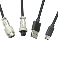 Cable de teclado mecánico USB a de alto rendimiento desmontable, cable de datos de enchufe de aviación, línea de resorte de enchufe de Metal para computadoras