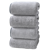 Ensemble de serviettes de bain en fibre de charbon de bambou avec logo personnalisé, antibactérien, super absorbant, doux, séchage rapide, serviette pour le visage, OEM ODM, vente en gros