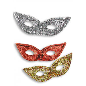 Maschera Domino in Plastica Glitterata Assortita - Product Image 1